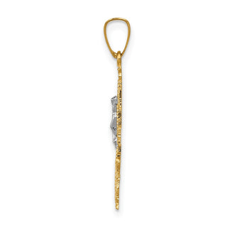 14k Yellow and White Gold Cara Vaca Crucifix Pendant XR284