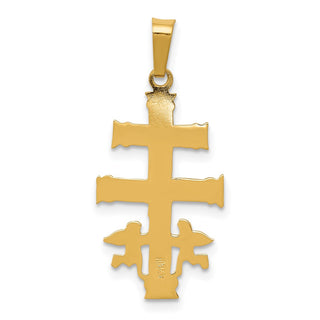 14k Yellow and White Gold Cara Vaca Crucifix Pendant XR284