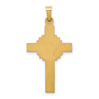 14k Yellow Gold Inri Hollow Crucifix Pendant XR287