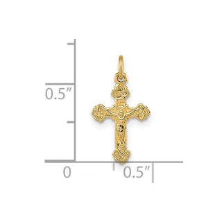 14k Yellow Gold Inri Hollow Crucifix Pendant