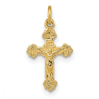 14k Yellow Gold Inri Hollow Crucifix Pendant