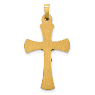 14k Yellow and White Gold Inri Hollow Latin Crucifix Pendant XR290