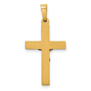 14k Yellow and White Gold Inri Latin Crucifix Pendant XR296