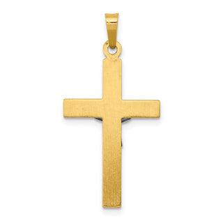 14k Yellow and White Gold Inri Hollow Latin Crucifix Pendant XR297