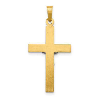 14k Yellow and White Gold Inri Hollow Latin Crucifix Pendant XR297