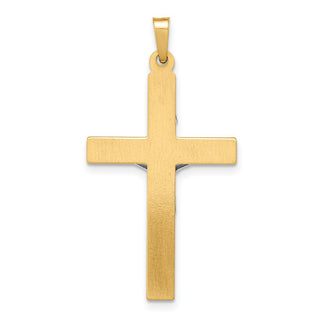14k Yellow and White Gold Inri Hollow Latin Crucifix Pendant XR298