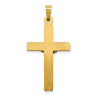 14k Yellow and White Gold Inri Hollow Latin Crucifix Pendant XR311
