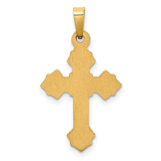 14k Yellow and White Gold Inri Hollow Budded Crucifix Pendant