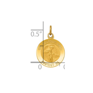 14K Yellow Gold Guardian Angel Medal Charm XR328