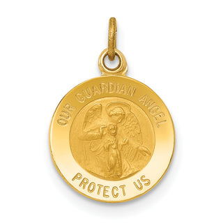 14K Yellow Gold Guardian Angel Medal Charm XR328