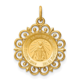 14K Yellow Gold Miraculous Medal Charm XR330