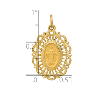 14K Yellow Gold Miraculous Medal Charm XR331