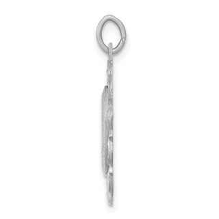 14k White Gold Miraculous Medal Solid Pendant