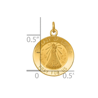 14K Yellow Gold Our Lady of Loreto Medal Charm
