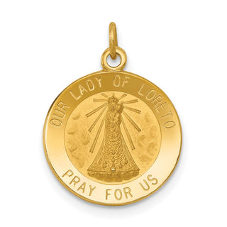 14K Yellow Gold Our Lady of Loreto Medal Charm