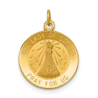 14K Yellow Gold Our Lady of Loreto Medal Charm