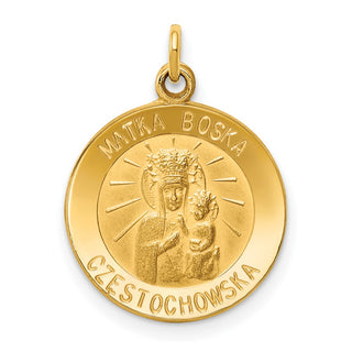 14K Yellow Gold Matka Boska Medal Charm XR344