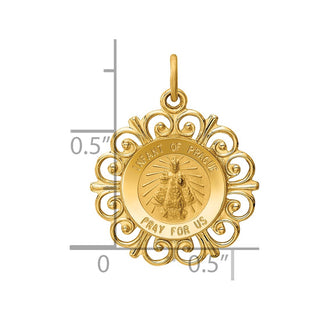 14K Yellow Gold Infant of Prague Medal Charm XR352