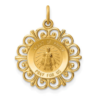 14K Yellow Gold Infant of Prague Medal Charm XR352