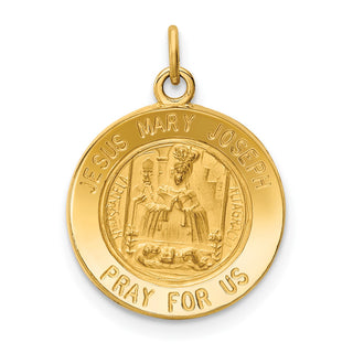 14K Yellow Gold Jesus, Mary, Joseph Medal Charm