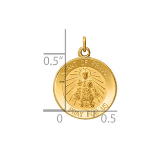 14K Yellow Gold Infant of Prague Medal Charm XR354