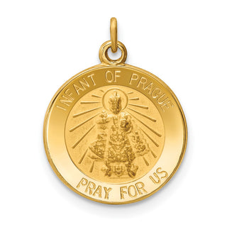 14K Yellow Gold Infant of Prague Medal Charm XR354