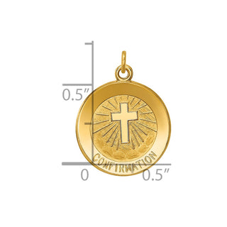 14k Yellow Gold Confirmation Medal Charm XR358