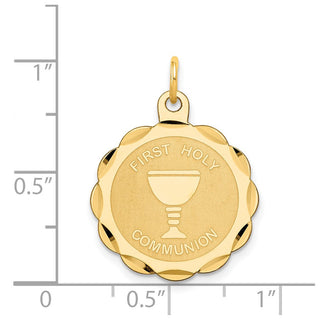 14k Yellow Gold First Holy Communion Disc Charm