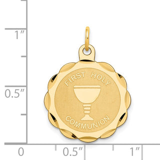 14k Yellow Gold First Holy Communion Disc Charm