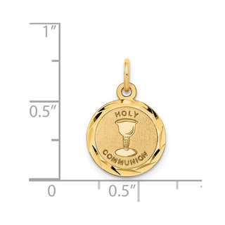14k Yellow Gold Holy Communion Disc Charm XR367