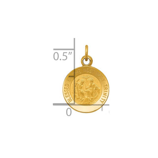 14K Yellow Gold Holy Trinity Medal Charm