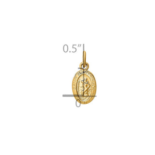 14K Yellow Gold Saint Christopher Medal Charm XR379