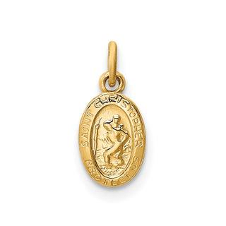 14K Yellow Gold Saint Christopher Medal Charm XR379