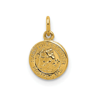 14K Yellow Gold Saint Christopher Medal Charm XR380