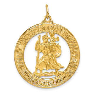14k Yellow Gold Saint Christopher Medal Pendant XR382