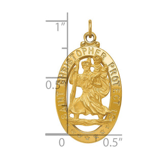 14k Yellow Gold Saint Christopher Medal Pendant XR383