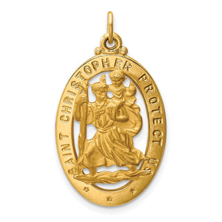 14k Yellow Gold Saint Christopher Medal Pendant XR384