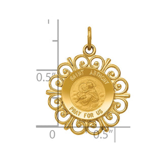 14K Yellow Gold Saint Anthony Medal Charm