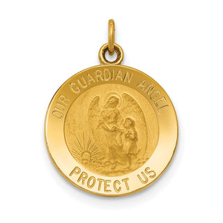 14K Yellow Gold Guardian Angel Medal Charm XR389