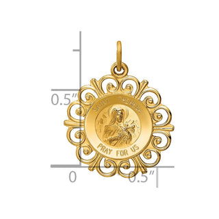 14K Yellow Gold Saint Theresa Medal Charm XR390