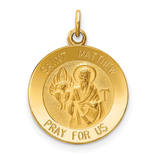 14K Yellow Gold Saint Matthew Medal Charm XR402