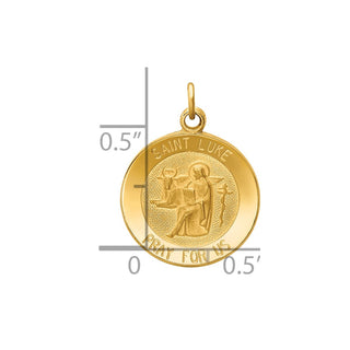 14K Yellow Gold Saint Luke Medal Charm