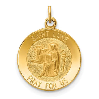 14K Yellow Gold Saint Luke Medal Charm