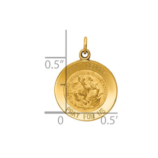 14K Yellow Gold Saint George Medal Charm XR410
