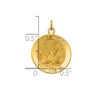 14K Yellow Gold Saint Andrew Medal Charm XR411