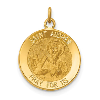 14K Yellow Gold Saint Andrew Medal Charm XR411
