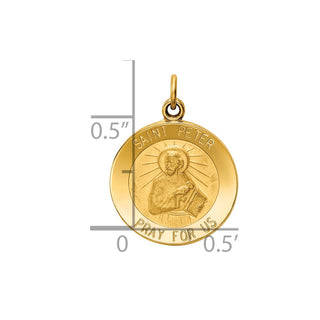 14K Yellow Gold Saint Peter Medal Charm XR412