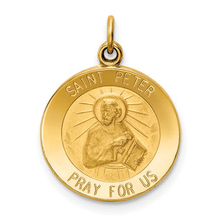 14K Yellow Gold Saint Peter Medal Charm XR412