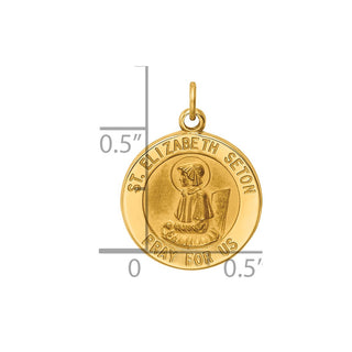 14K Yellow Gold Saint Elizabeth Seton Medal Charm XR413