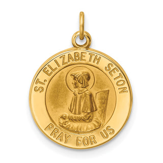 14K Yellow Gold Saint Elizabeth Seton Medal Charm XR413